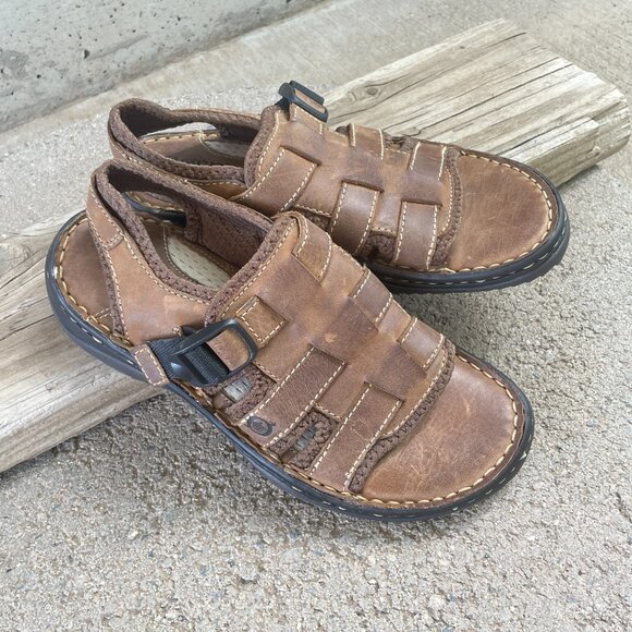 VINTAGE BORN GILA STYLE WOMEN'S SIZE 6 BROWN LEATHER STRAP COMFORT SANDALS - Picture 2 of 15